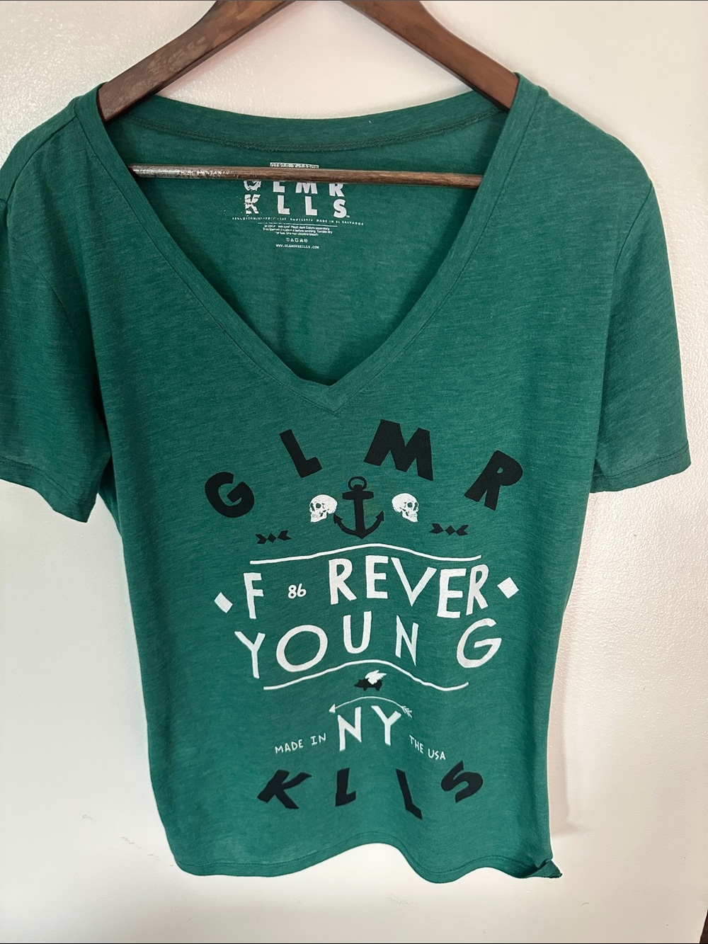 Glamour Kills Women’s V-Neck Tee - Green